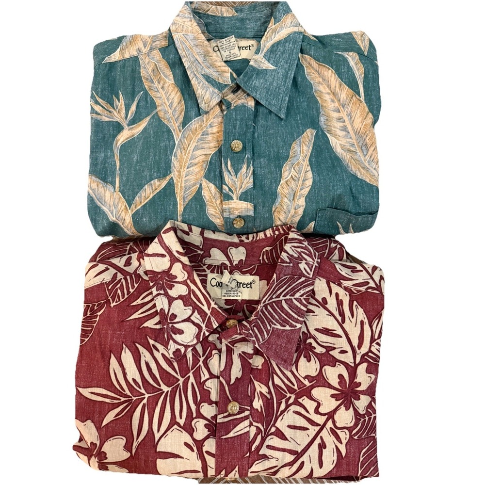 2 Cooke Street Honolulu Hawaiian Shirt Size Large Button Down Floral
